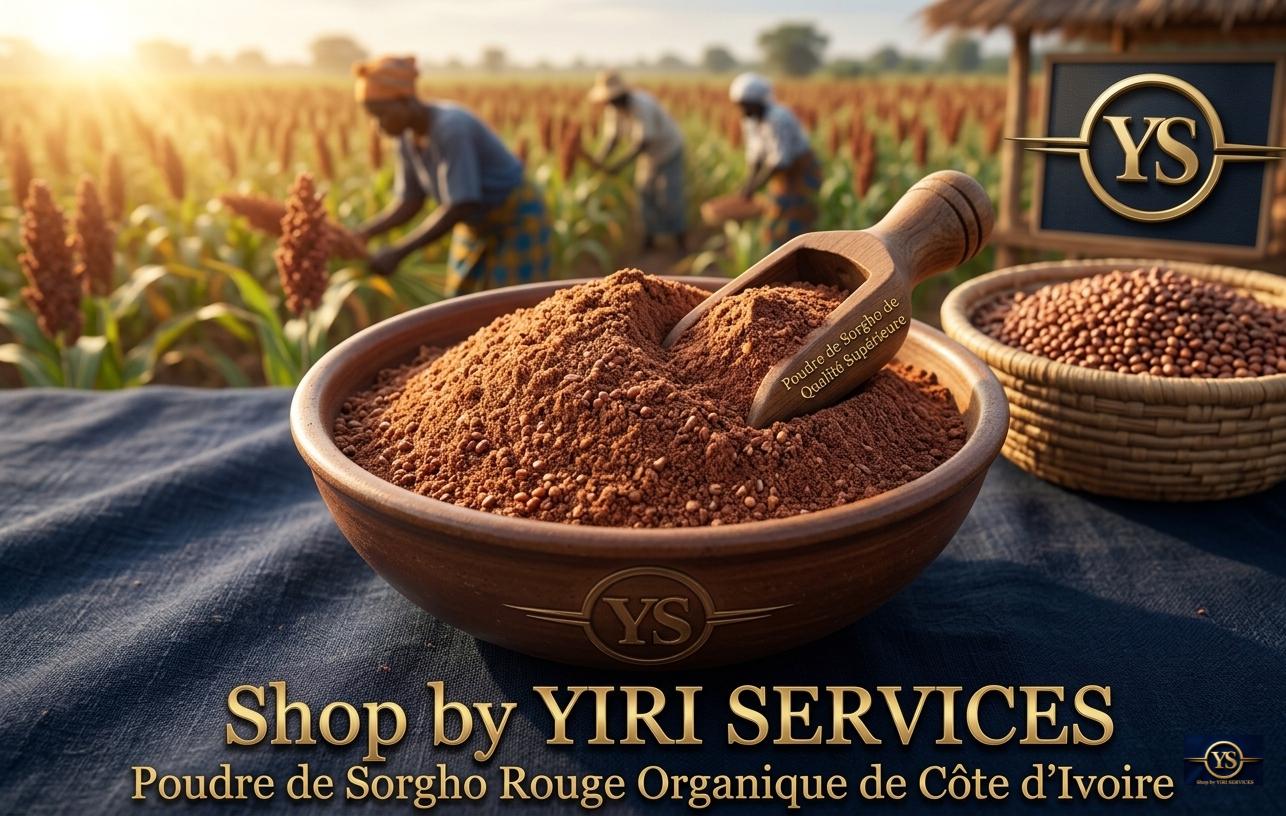 Poudre de sorgho rouge bio sans gluten pour bouillies bébé – farine de sorgho Korhogo